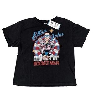 Elton John Rocket Man bedazzled Graphic concert T-Shirt
